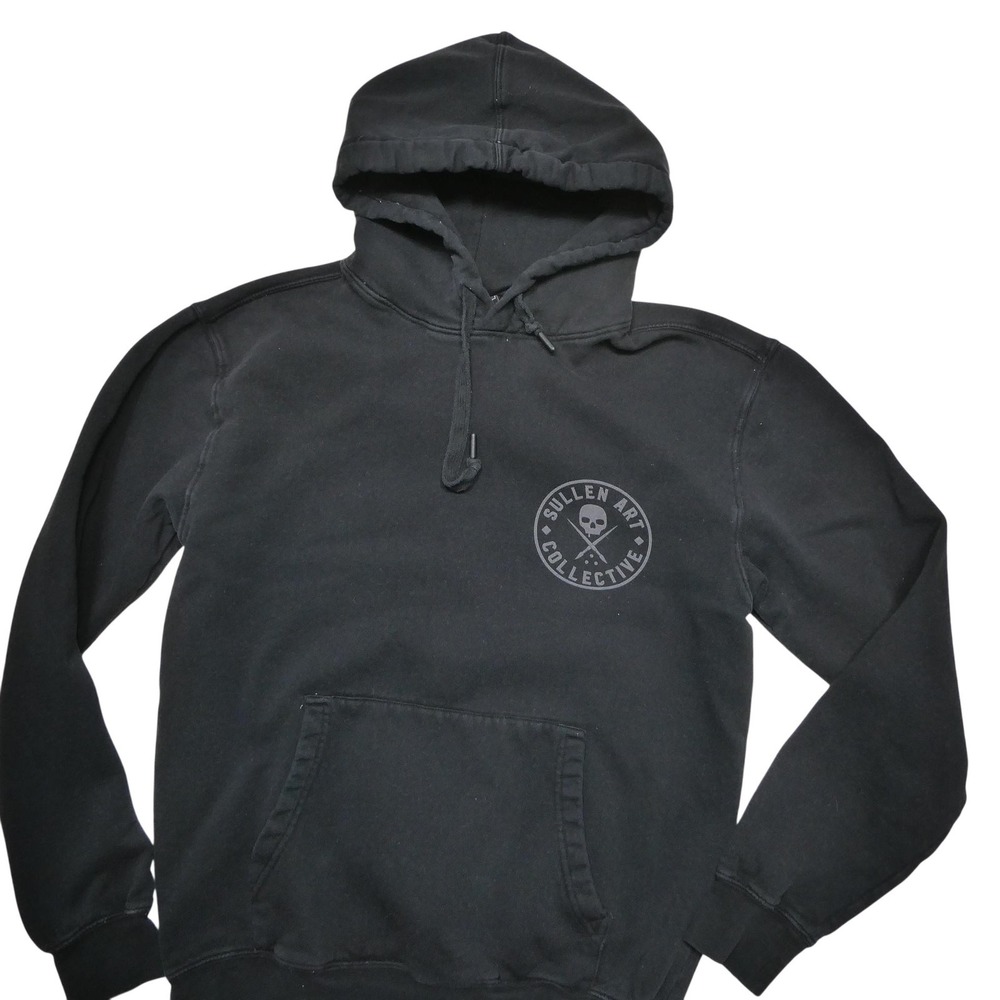 Sullen Hoodie Sweatshirt Mens Medium Black Art Collective Skull Fleece Pullover